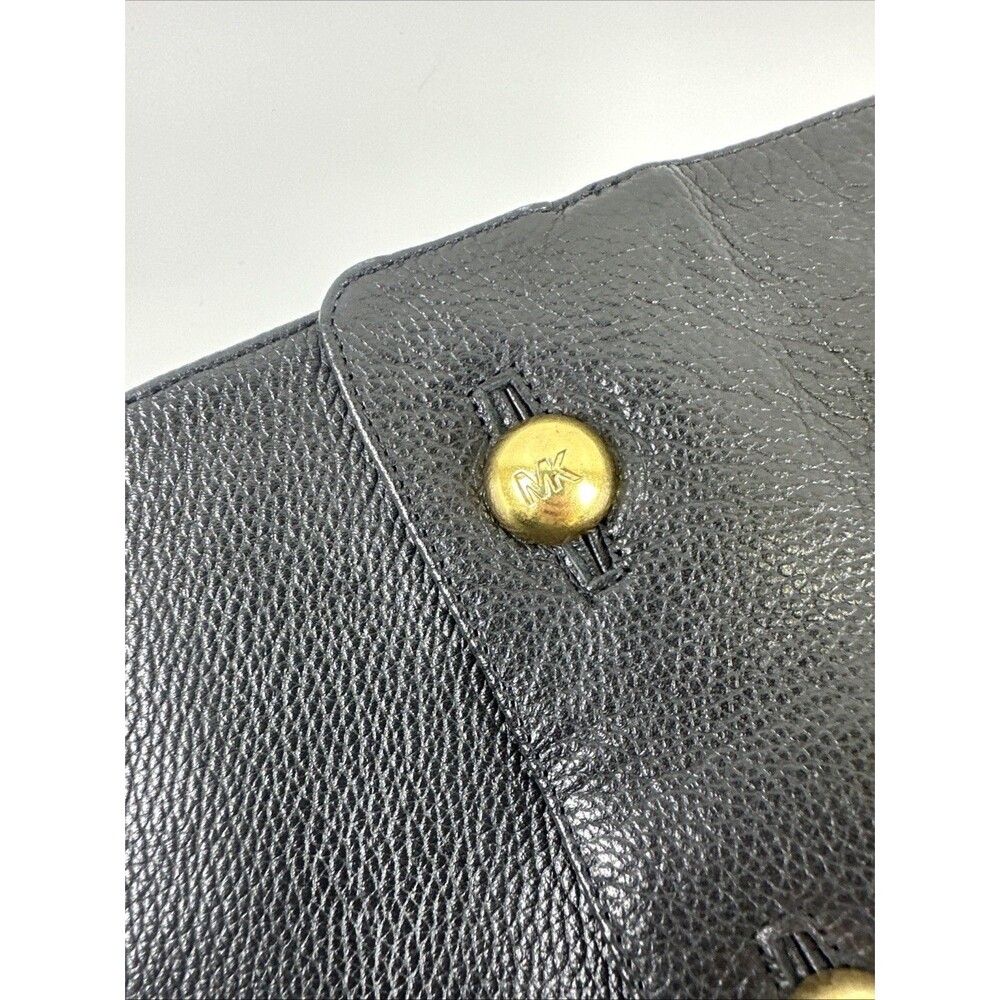 Michael Michael Kors Maisie Knee High Boot Black Leather Pebbled Gold Button 7.5 - Picture 7 of 15
